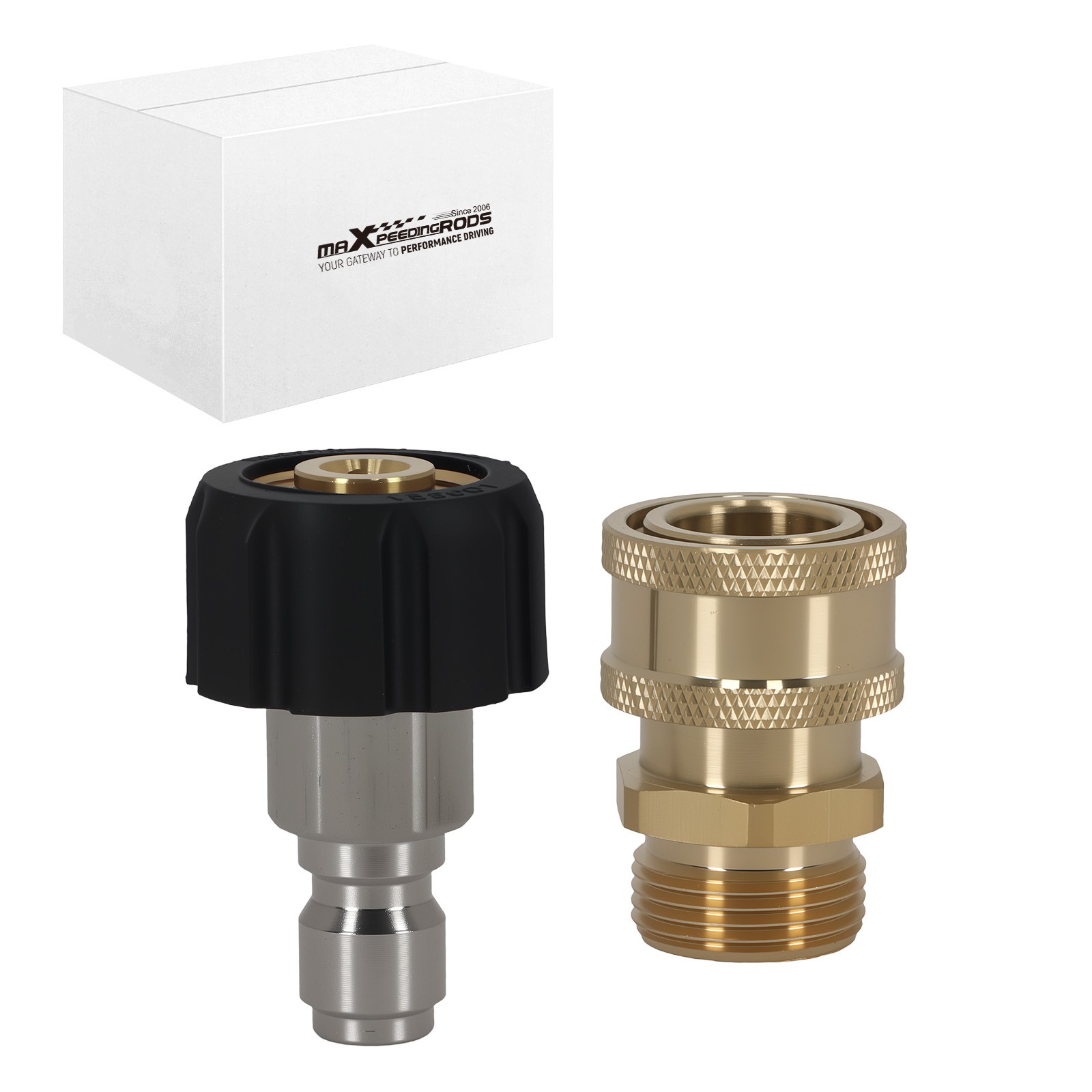 2PCS M22-14mm Thread to 3/8″ QC Brass Adapter Pressure Washer Coupler 5000PSI