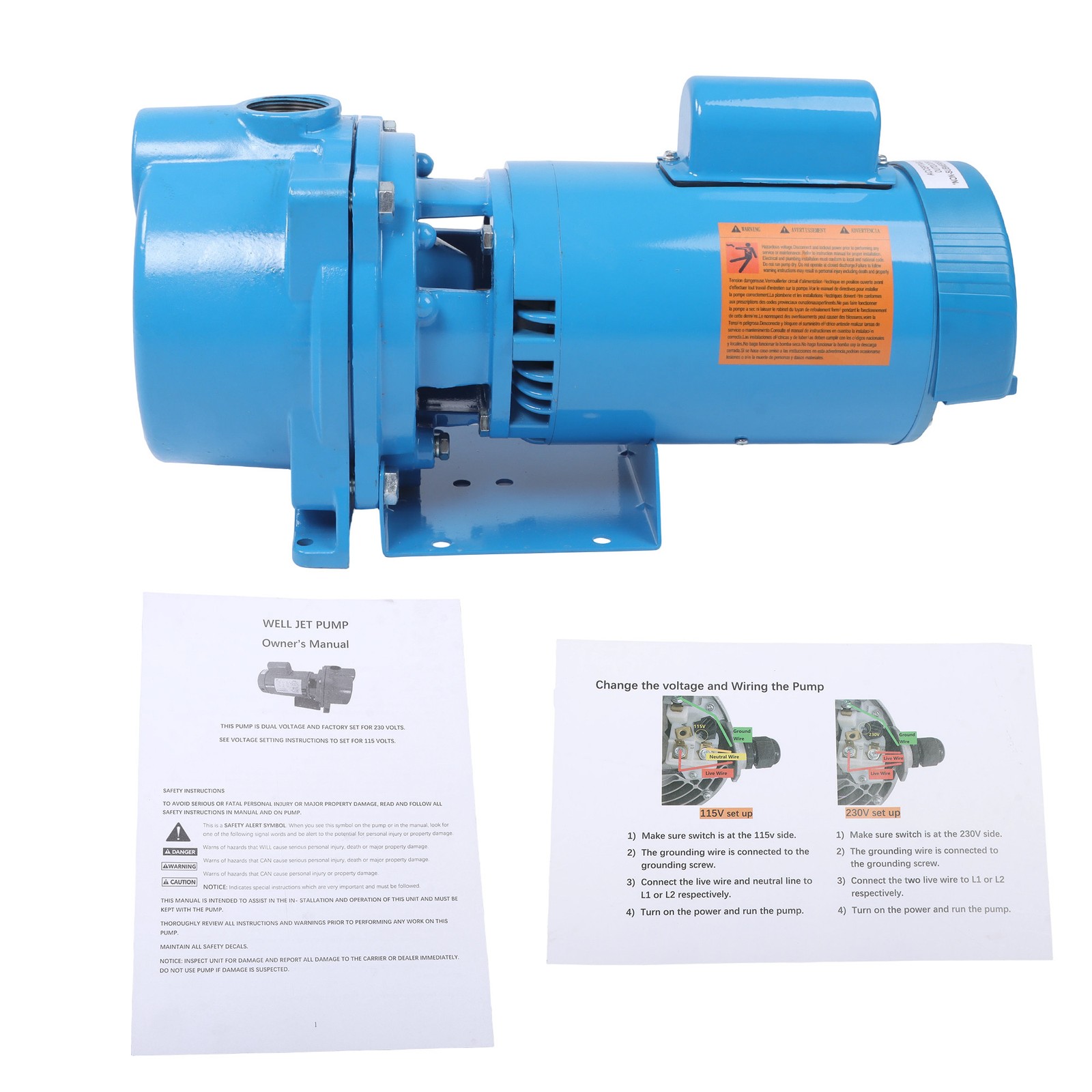 1.5 HP GT15 1PH 115/230V Self Priming Water Well Irrigation Sprinkler Pump