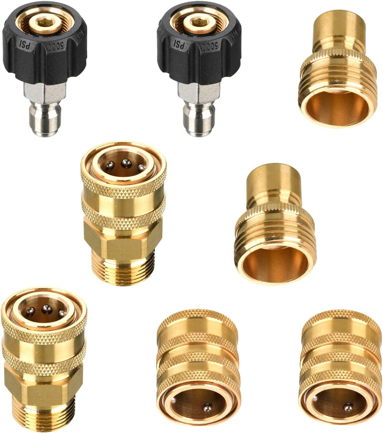 Pressure Washer Adapter Set, M22 14Mm to 3/8″ Quick Connect Kit for Power Washer