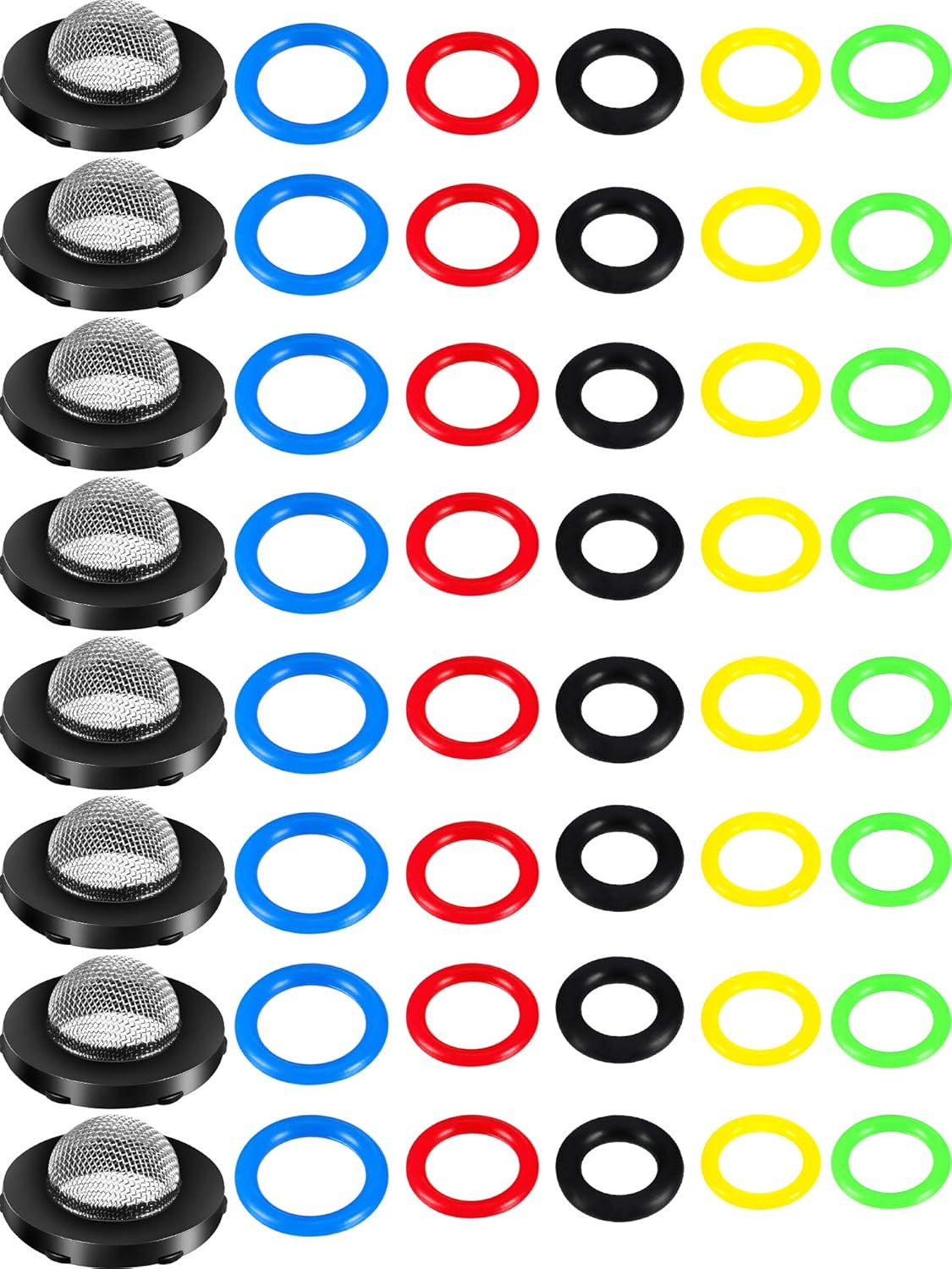48 Pieces O-Ring Power Pressure Washer Kit 6 Sizes Sealing Stainless Steel Filte