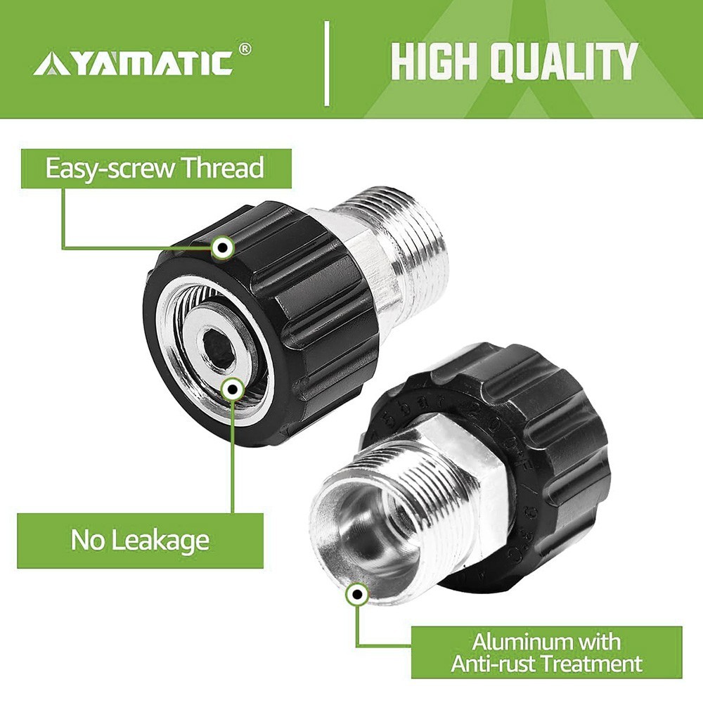 YAMATIC Pressure Washer Adapters M22-14mm Male to M22-15mm Female 4000 psi