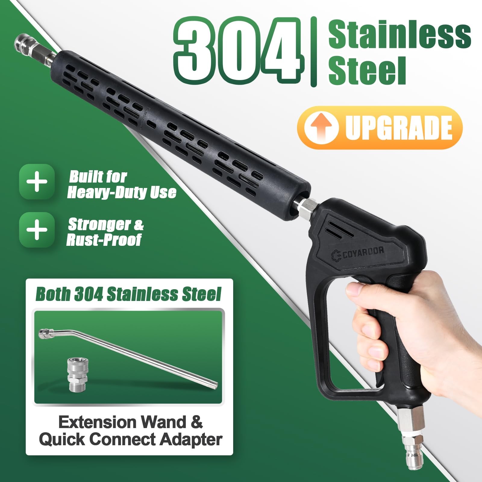 Pressure Washer Gun Wand with Swivel, Durable 304 Stainless Steel Extension L…