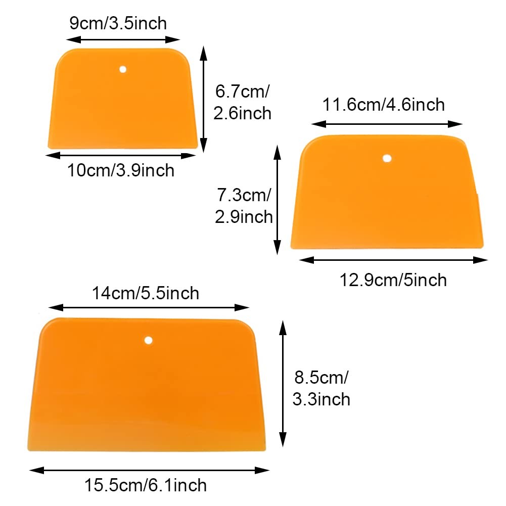 Frandilo 15pcs Body Filler Spreader, Hard Plastic 4/5/6 Inch Reusable orange