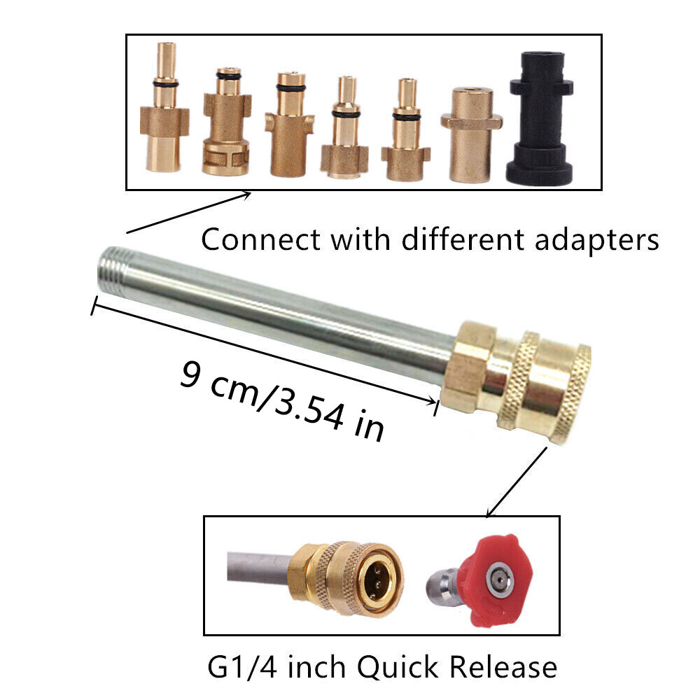 1/4” Quick Fit Pressure Washer Gun Wand Lance Adapter For Karcher LAVOR Nilfisk