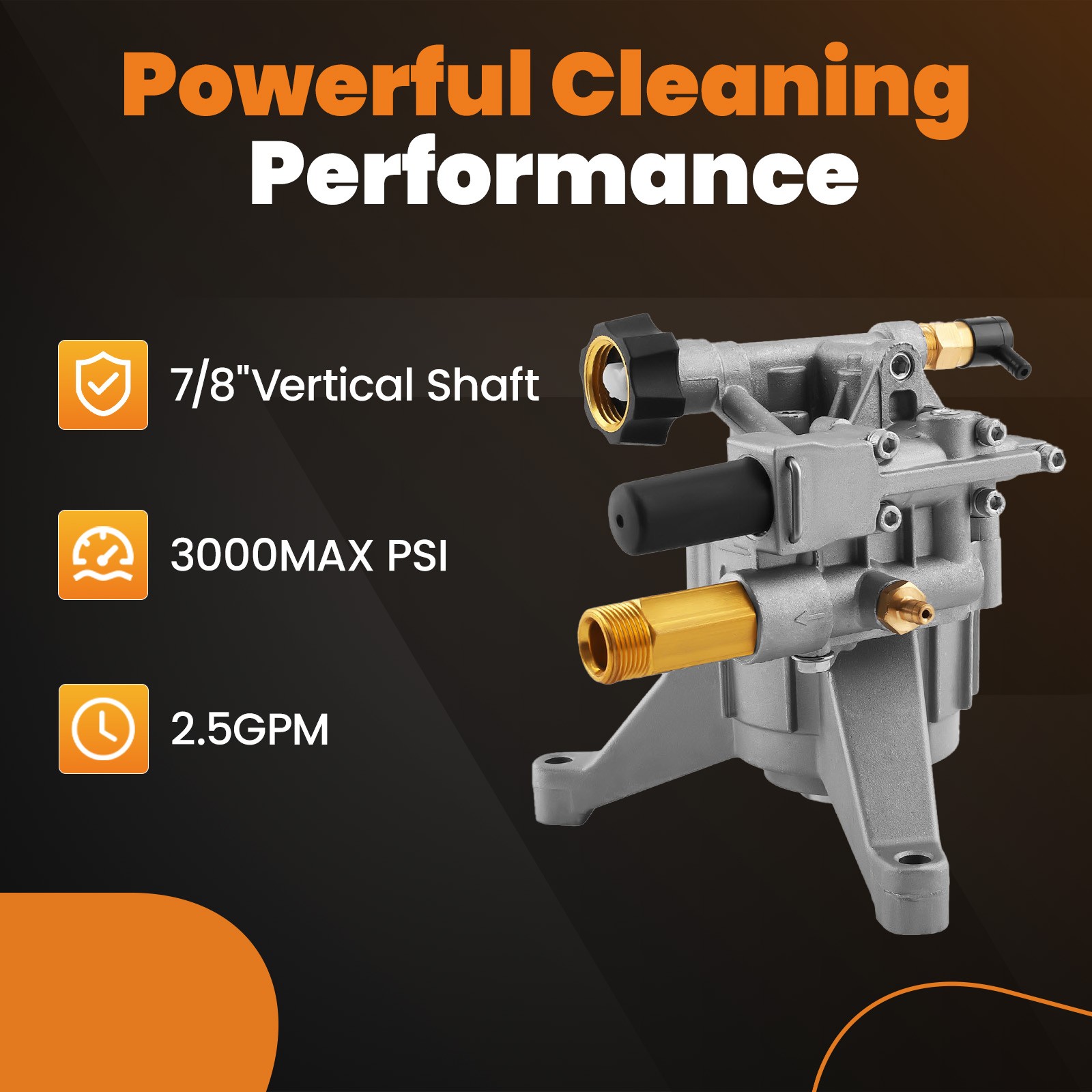 7/8″ Shaft 2800 PSI Vertical PRESSURE WASHER PUMP For Homelite 308653093 Simpson