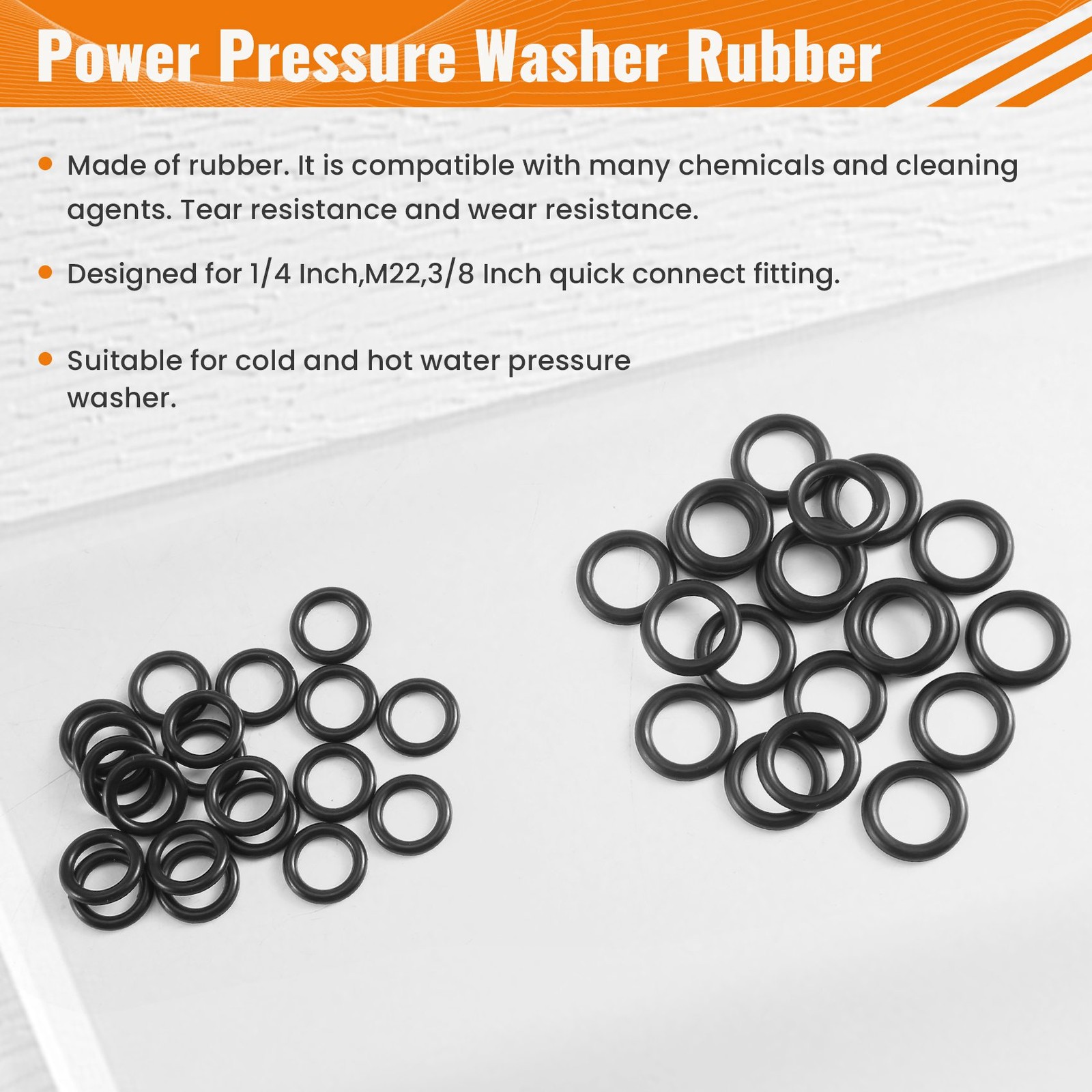Pressure Washer Rubber O-Rings For 1/4 Inch,3/8 Inch,M22 Connect Coupler1233