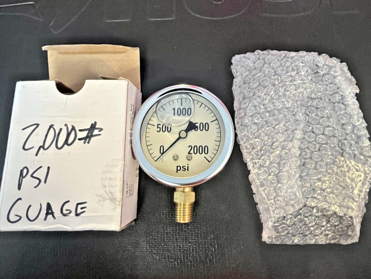 2,000 PSI Pressure Washer Guage 1/4” MPT