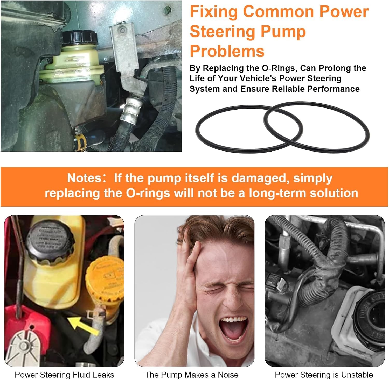 Power Steering Pump O-Ring Repair Kit for 2013-2020 Nissan Pathfinder EHPS, 4911