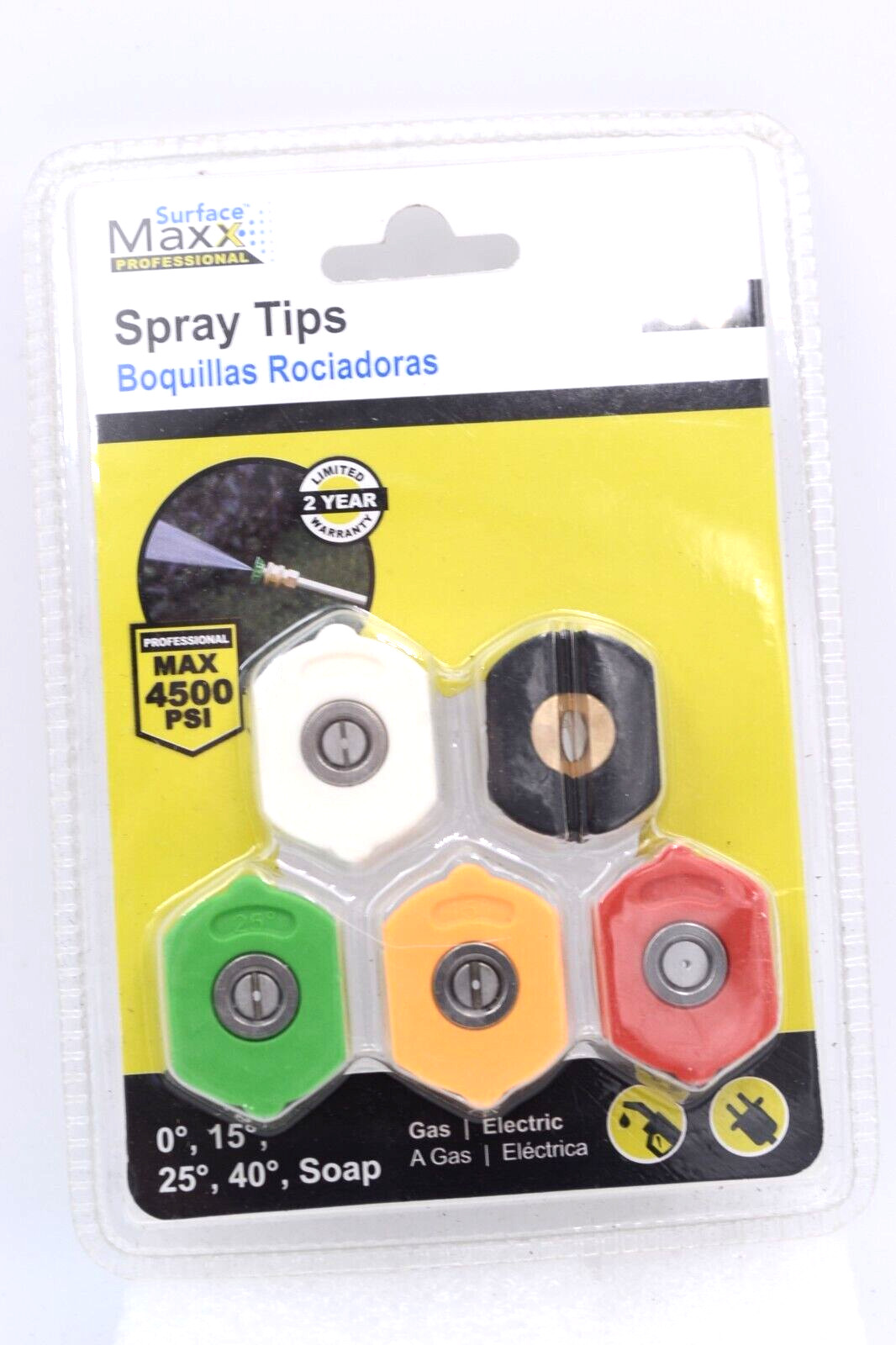 Power Washer Spray Tips 5 Pack Surface Maxx Professional Universal Fit 4500 PSI