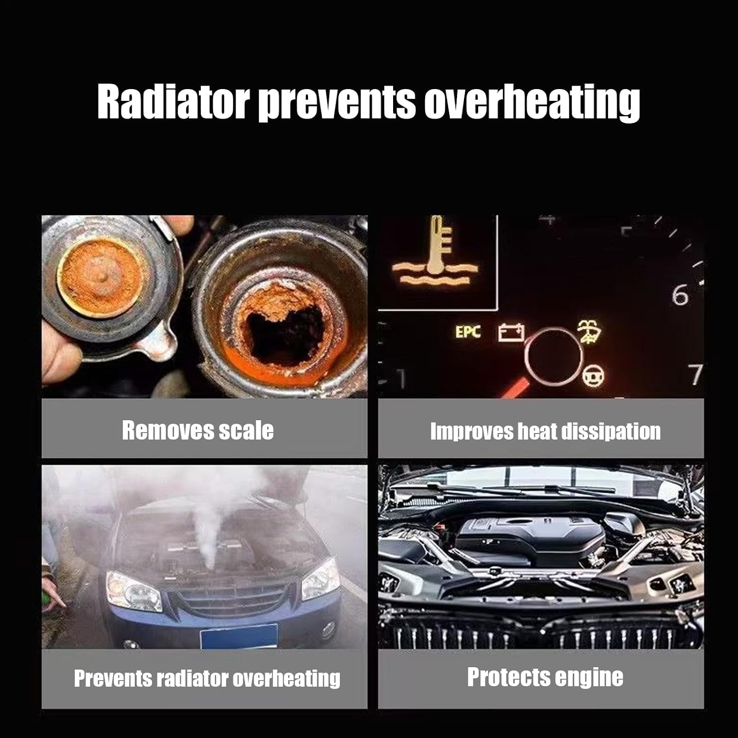 Radiator Flush and Cleaner, 500ml Engine Cleaning Remover, Car Radiators Flash,