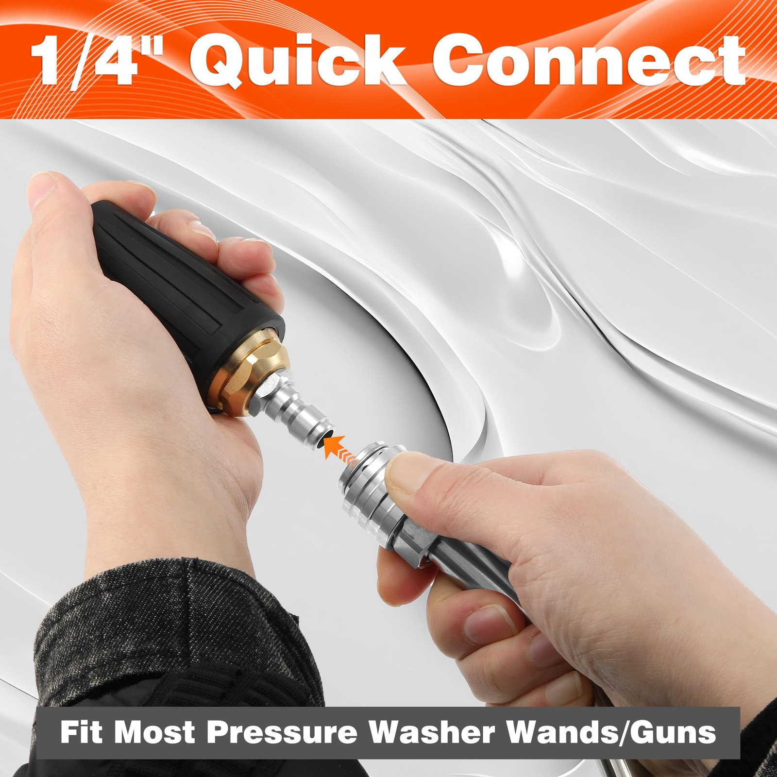 360 Rotating Turbo Nozzle Pressure Washer Tip 1/4 Inch Quick Connect 3600 PSI