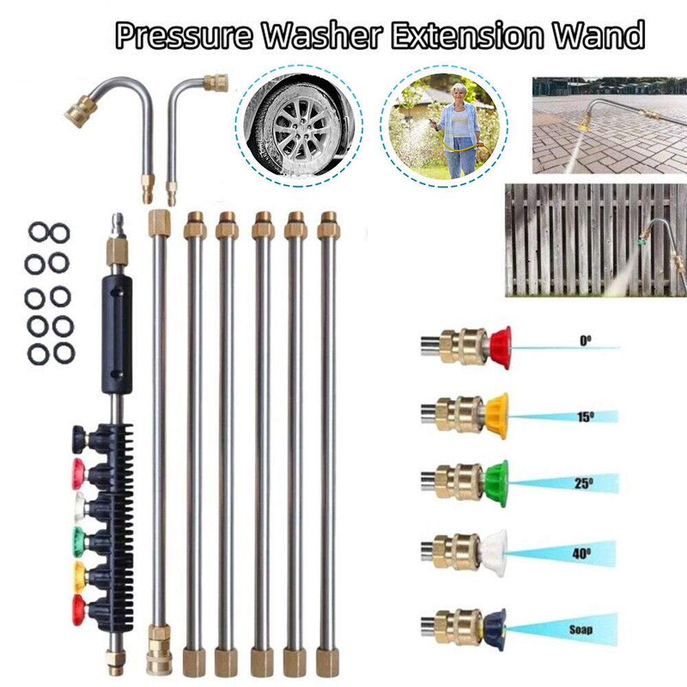 High Pressure Washer Extension Wand Replace Lance Gutter Cleaner Nozzles 4000PSI