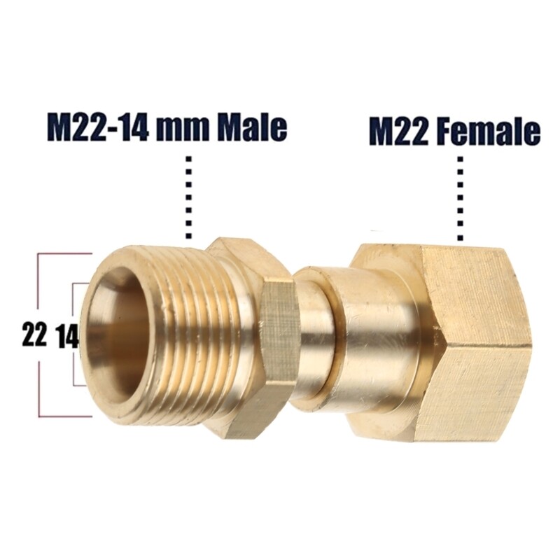 Brass High Pressure Nozzle Washer Thread Swivel Joint Connector Hose