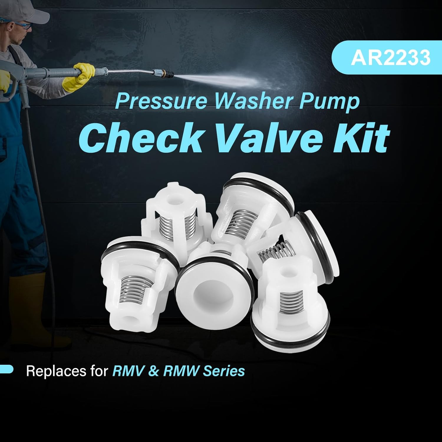 AR2233 Pressure Washer Pump Check Valve Kit for RMV & RMW Series Pumps, for 70-0