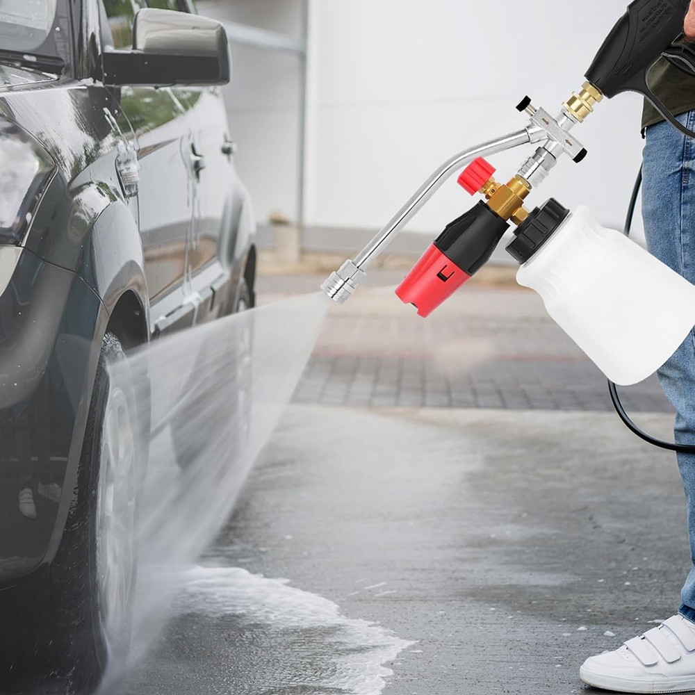 Foam Cannon Dual Connector Pressure Washer Foam Blaster 1/4″” Lance Nozzle NEW