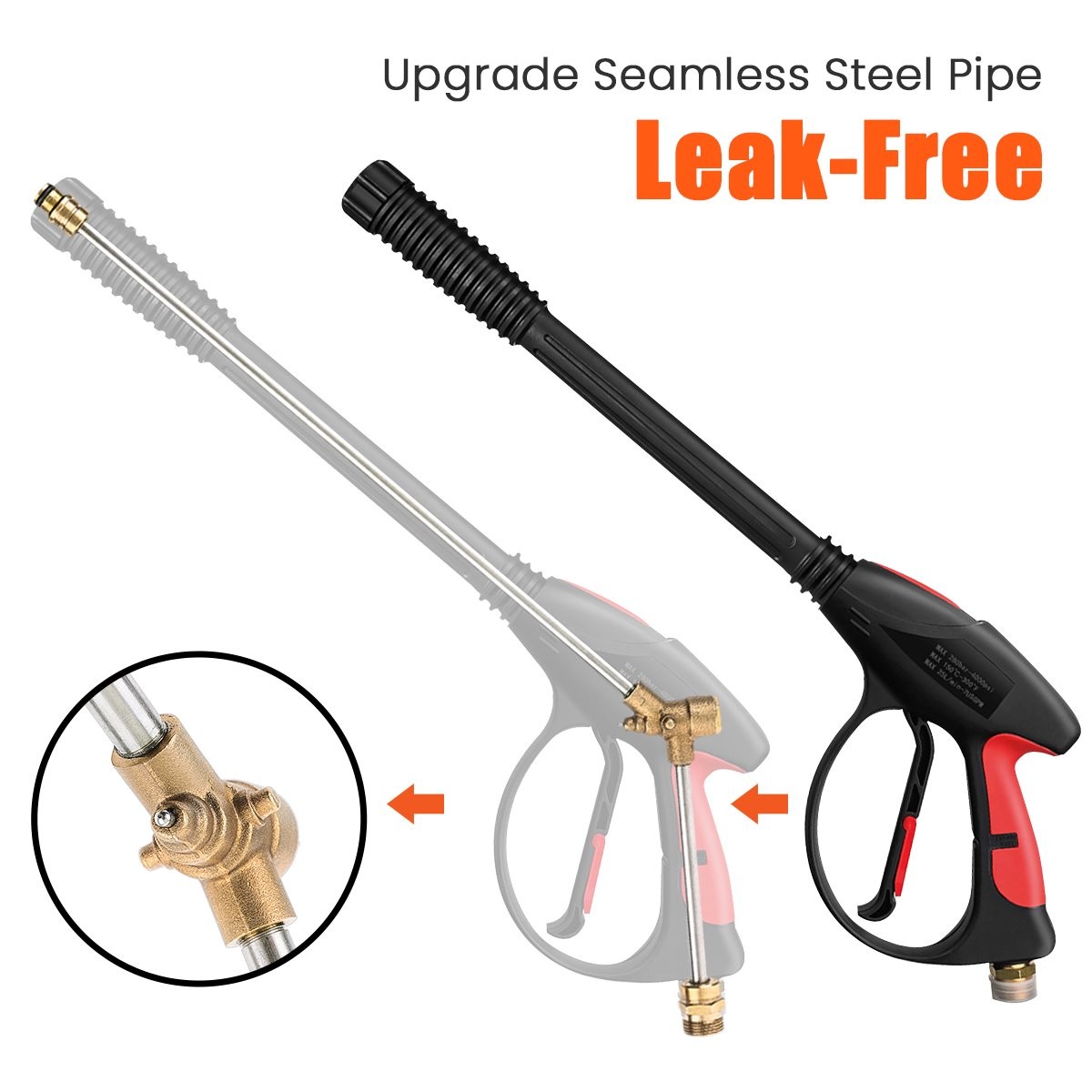 4000PSI High Pressure Car Power Washer Spray Gun Wand Lance Nozzle Tips Hose Kit
