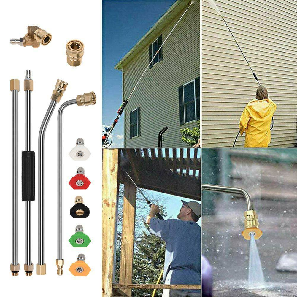 Gutter Cleaning Tool High Pressure Washer Wand Lance Nozzles & Pivoting Coupler