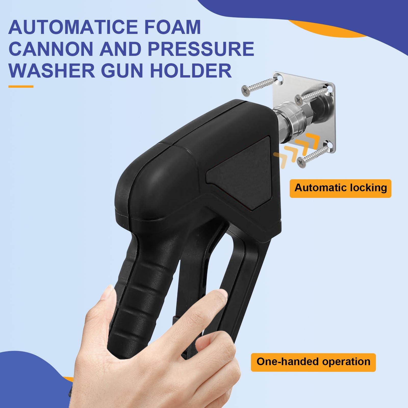 Foam Cannon Holder, Pressure Washer Holder, 1/4″ Quick Connect Automatic Foam…