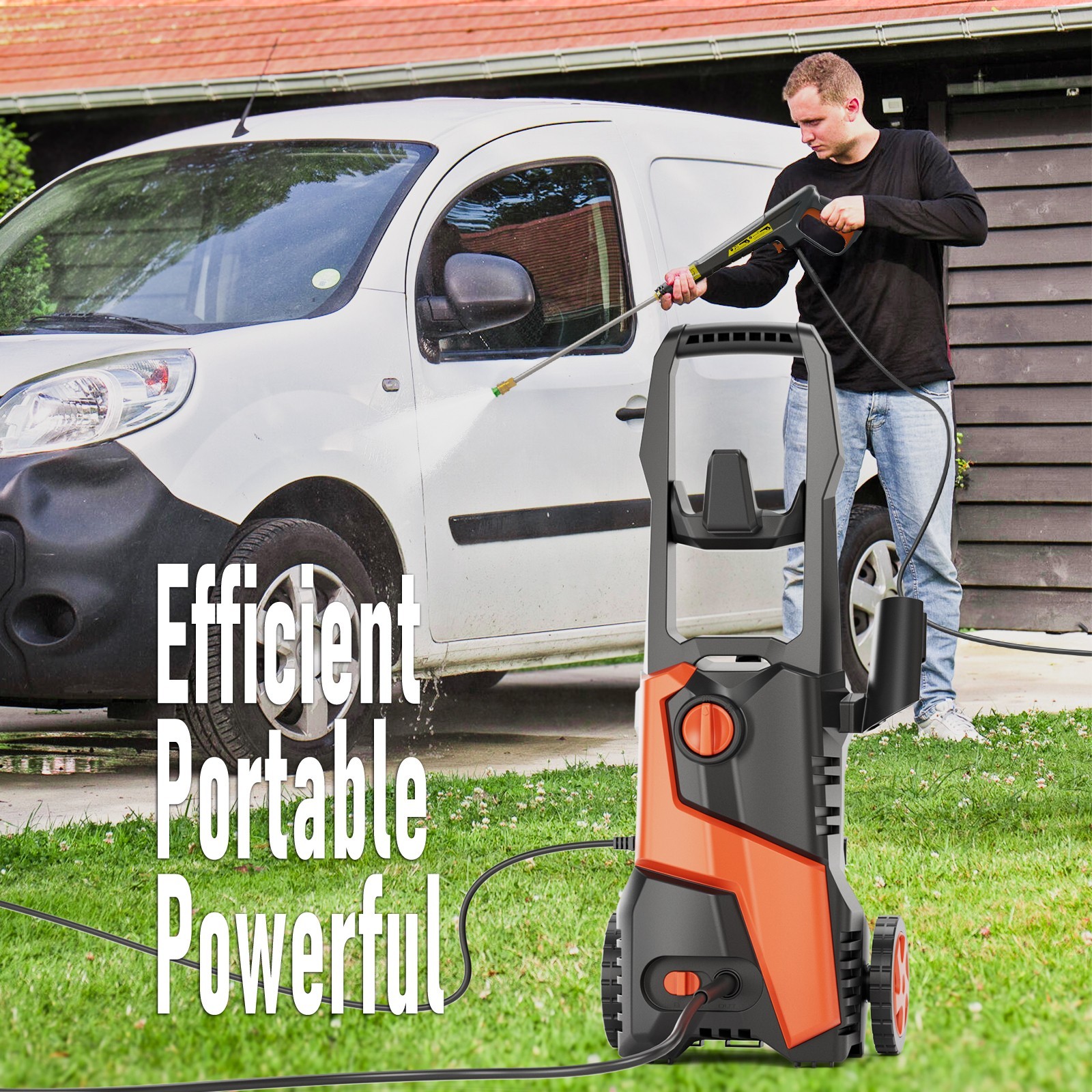 Pressure Washer 4200PSI 2.5GPM, Steel Lance, 4 Nozzle Tips, for Car, Patio