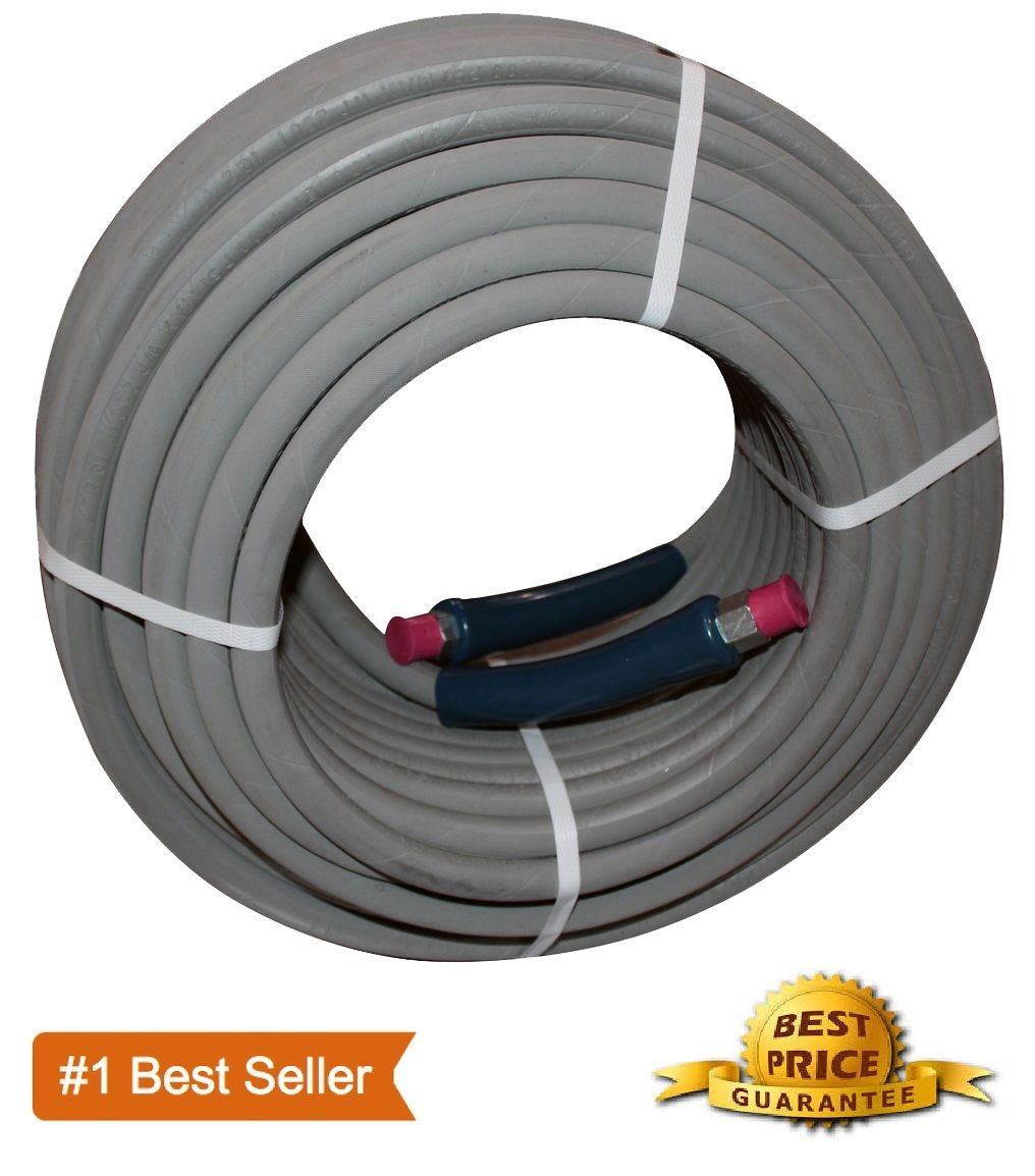 100 ft 3/8″ Pressure Washer Hose Gray Non-Marking 4000psi 275 Degrees
