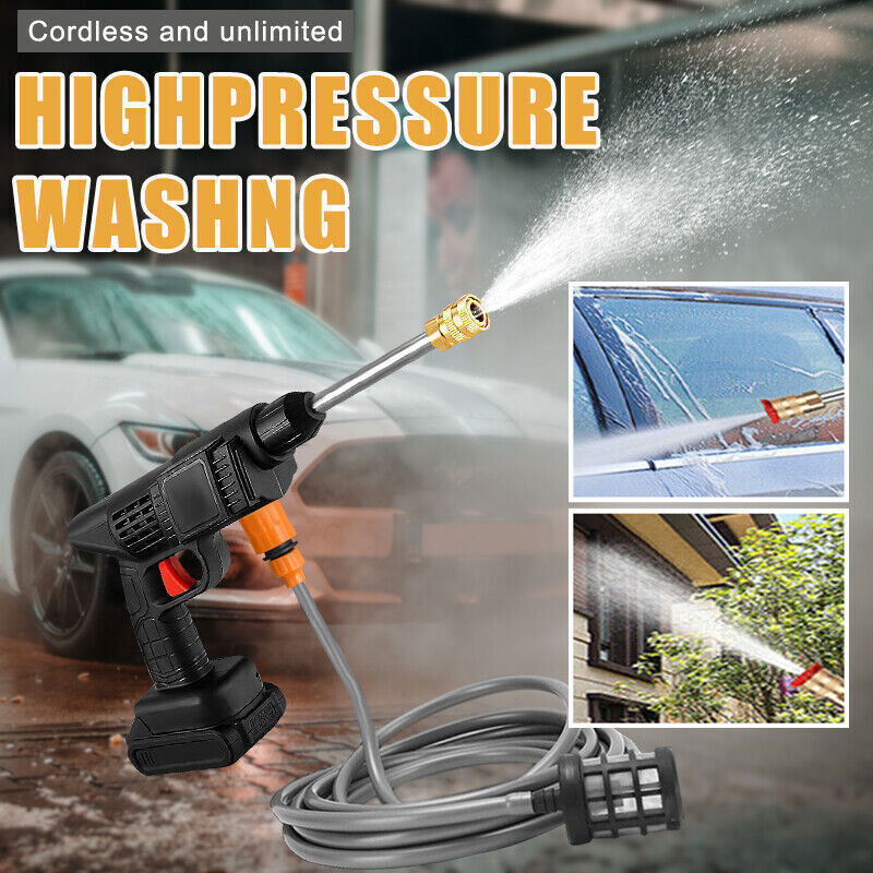 Cordless Electric High Pressure Water Spray Car Gun Portable Washer Cleaner Tool