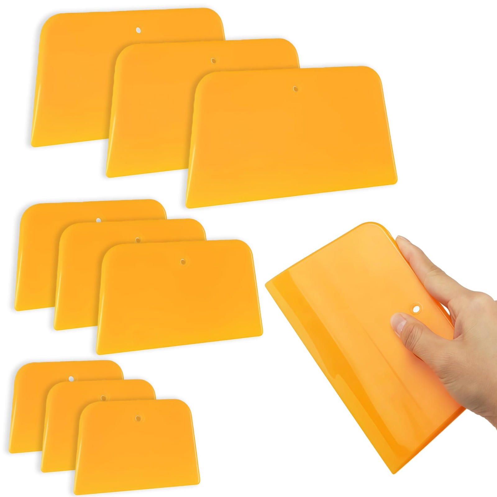 AVERZELLA Body Filler Spreader, 9-Pack Reusable large medium small, Yellow