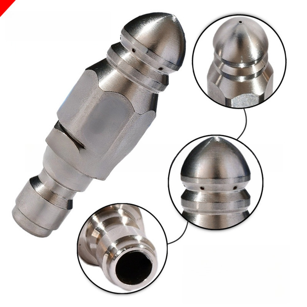 Stainless Steel Sewer Jetting Nozzle 5000 PSI 38 Inch Drain for Cleaning Kit 2