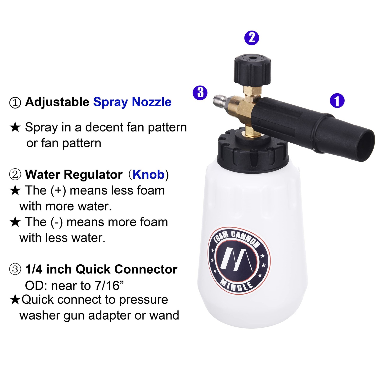 Foam Cannon, Compatible with Portland Husky and Ryobi Pressure Washer, with 5…