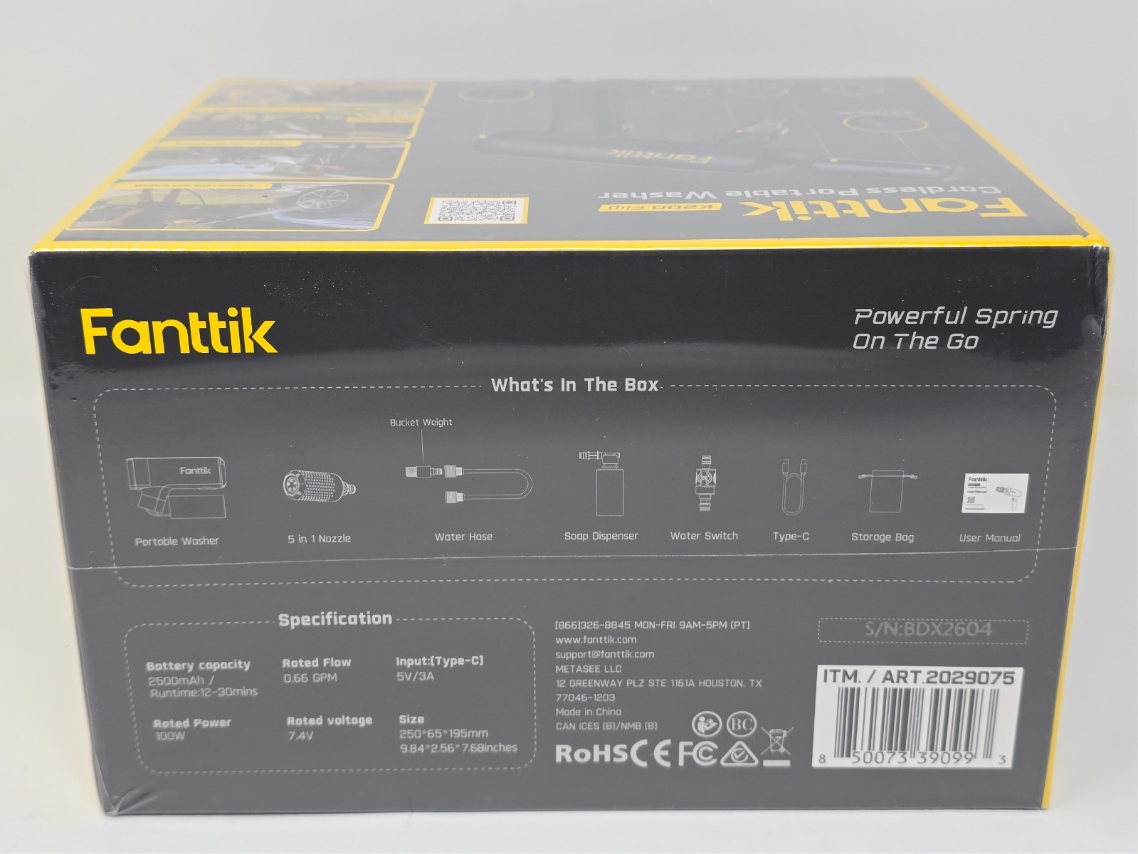 Fanttik K200 Flip Cordless Portable Pressure Washer Gun 5-in-1 Nozzle Hose