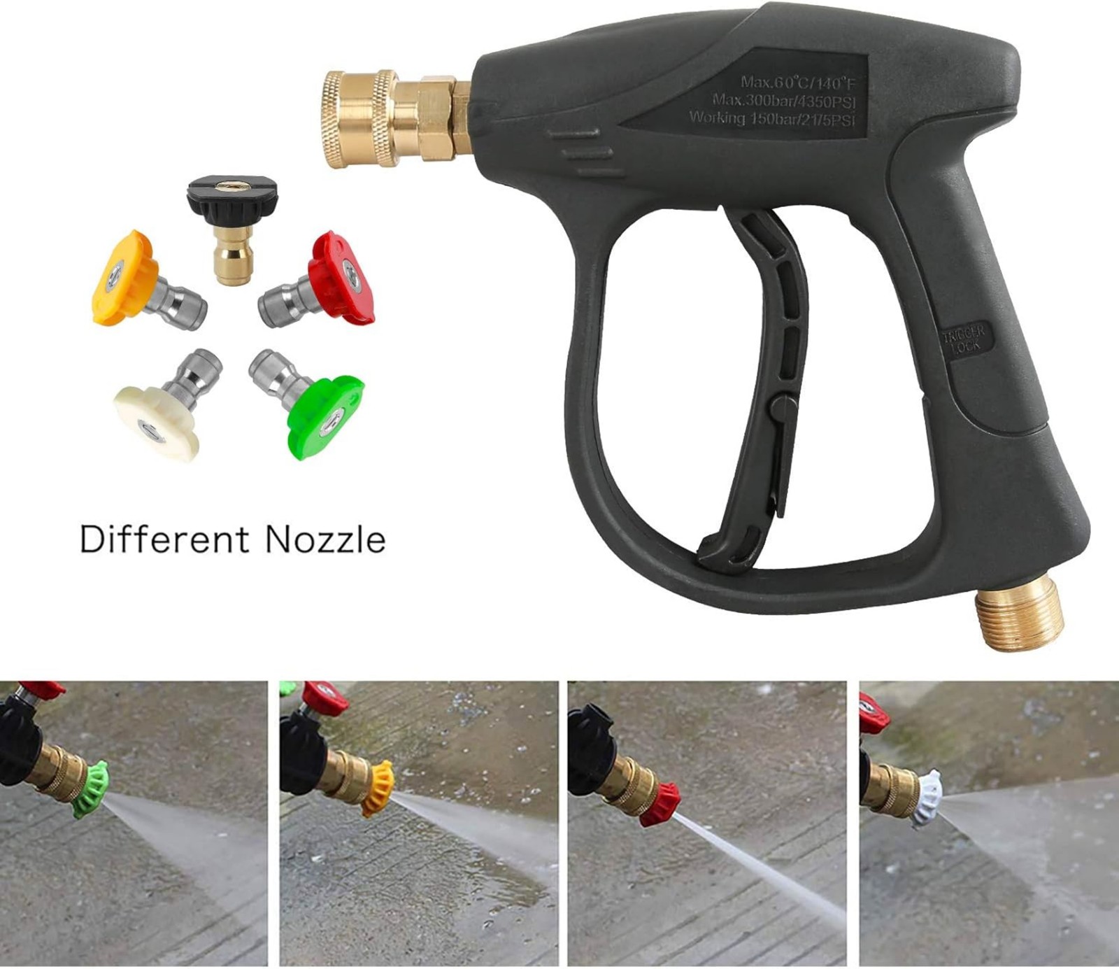 Heavy-Duty Spray Wand 3000PSI Durable Brass & Stainless Steel