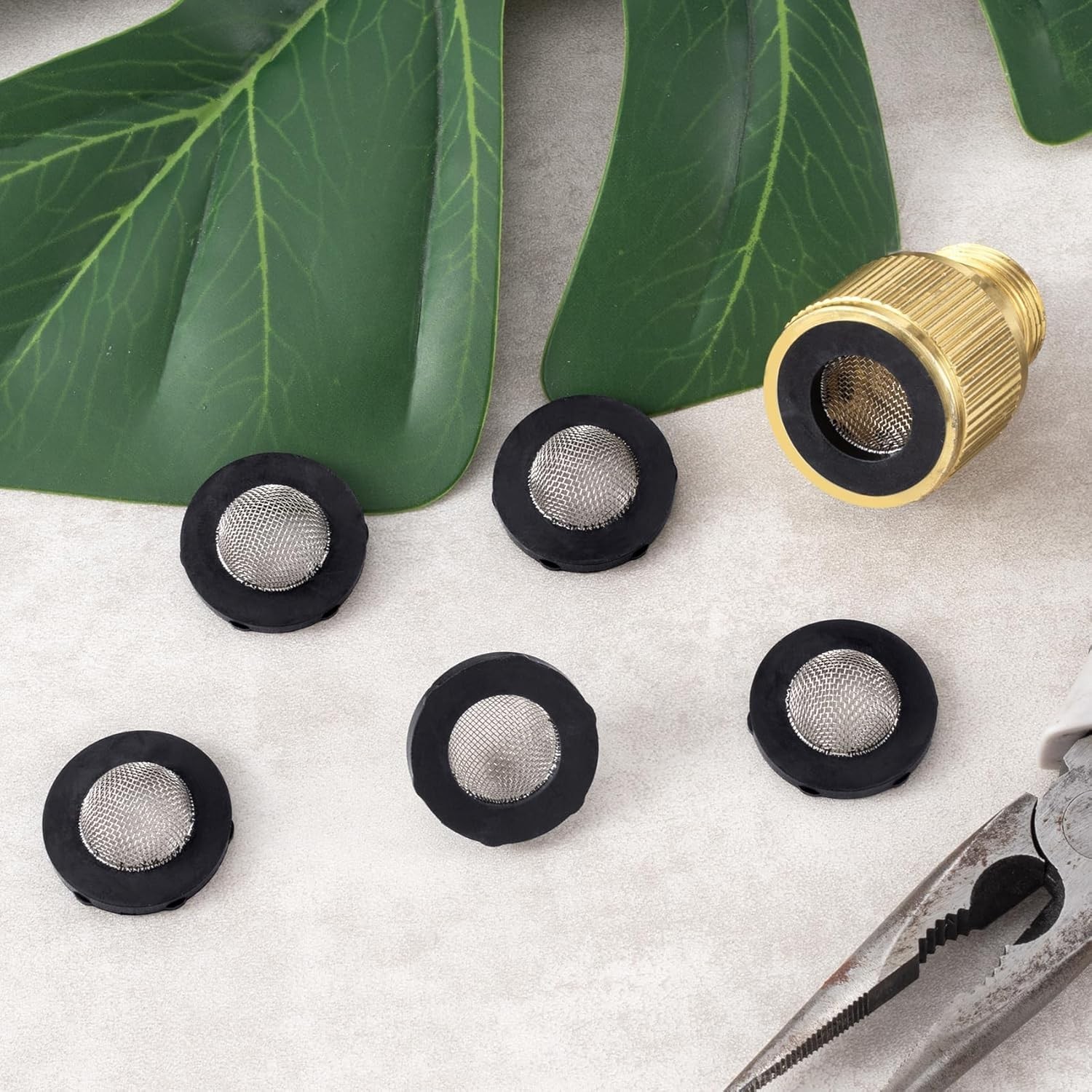 8pcs Hose Filter Washers – Stainless Steel & Rubber for Efficiency