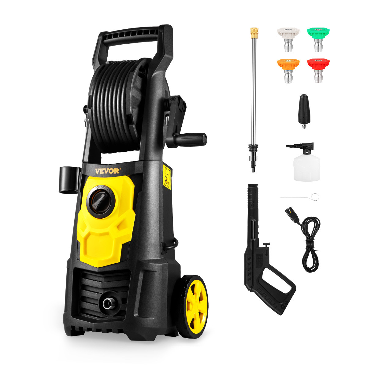 VEVOR Electric Pressure Washer High Pressure Washer 2000PSI 1.76GPM w/ Hose Reel