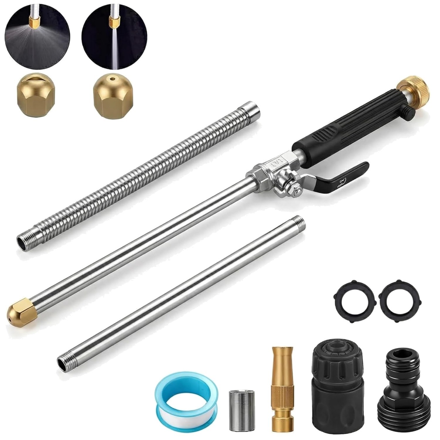 Universal High Pressure Cleaning Tool with Extra Long Wand