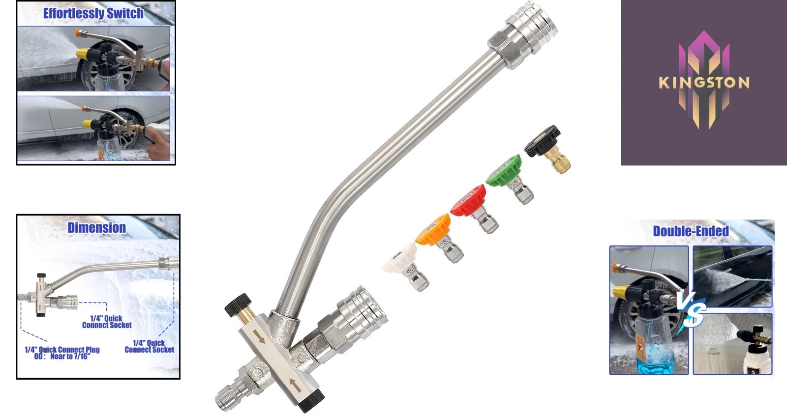 Foam Cannon Dual-Connector for Pressure Washer – 5000 PSI Convenience