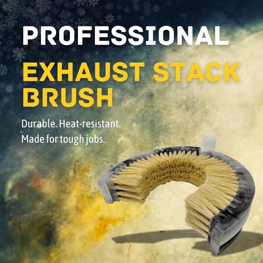 Teravan Curved Wash Brush for Exhaust Stack Pipes with Natural 8″-10″, Yellow