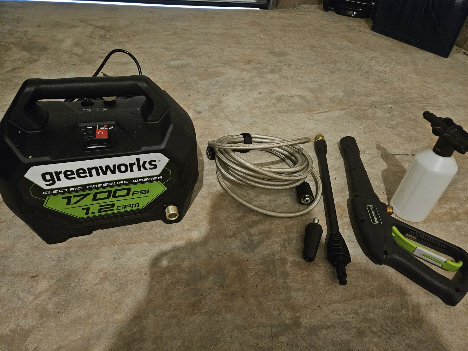 Greenworks GPW1704 1700 PSI 1.2 GPM Corded Electric Pressure Washer w/ Hose