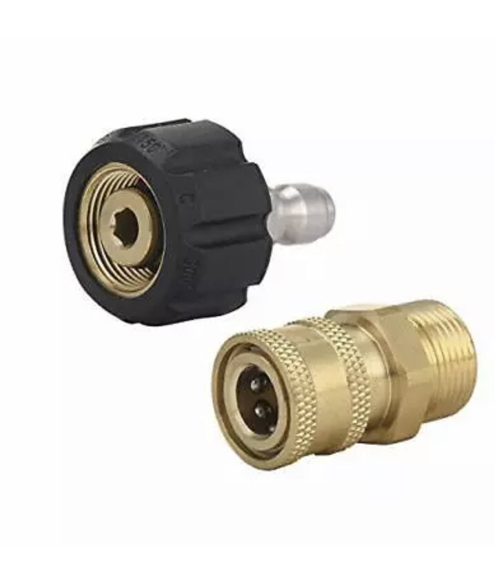 Mingle Pressure Washer Adapter Set Quick Connect Gun to Wand M22 14mm to 1/4 …