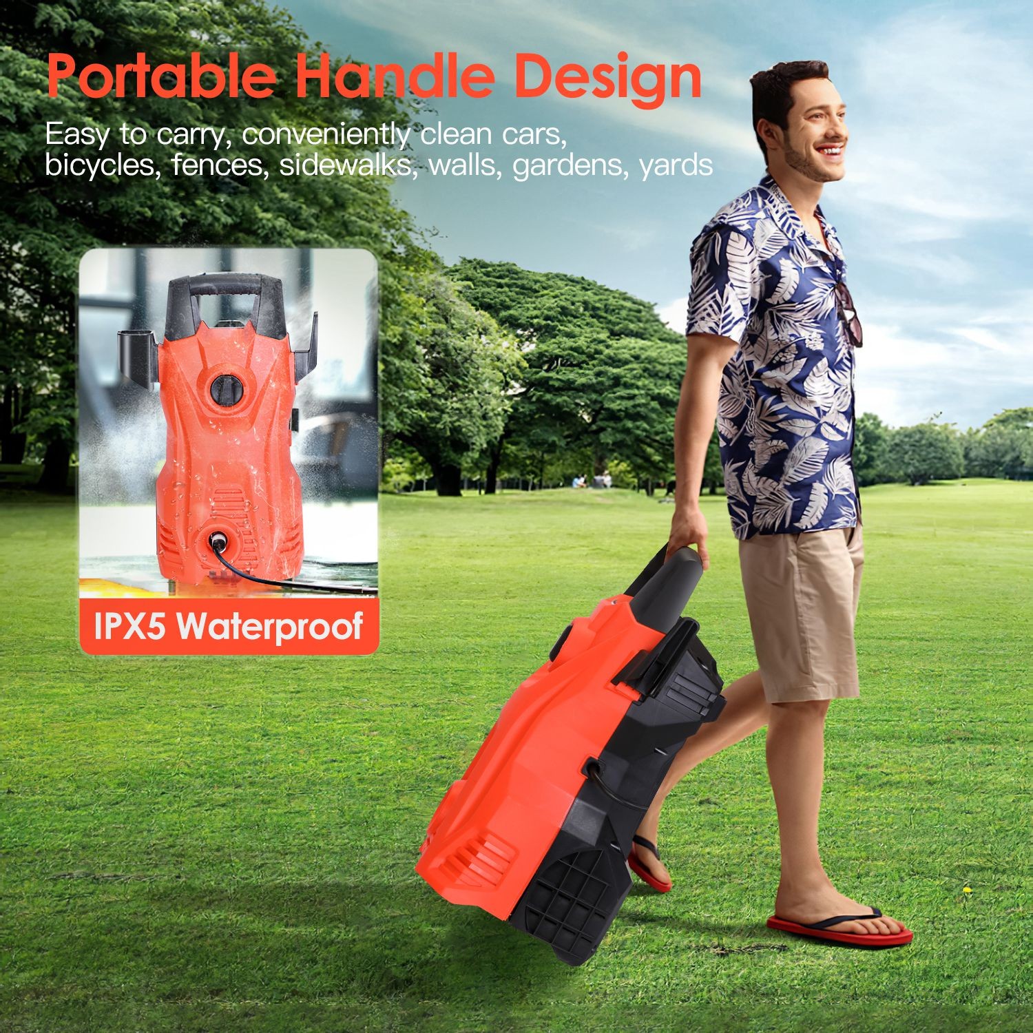 1Pc Electric High Pressure Washer 1740PSI Powerful Car Washer Pressure Cleaner