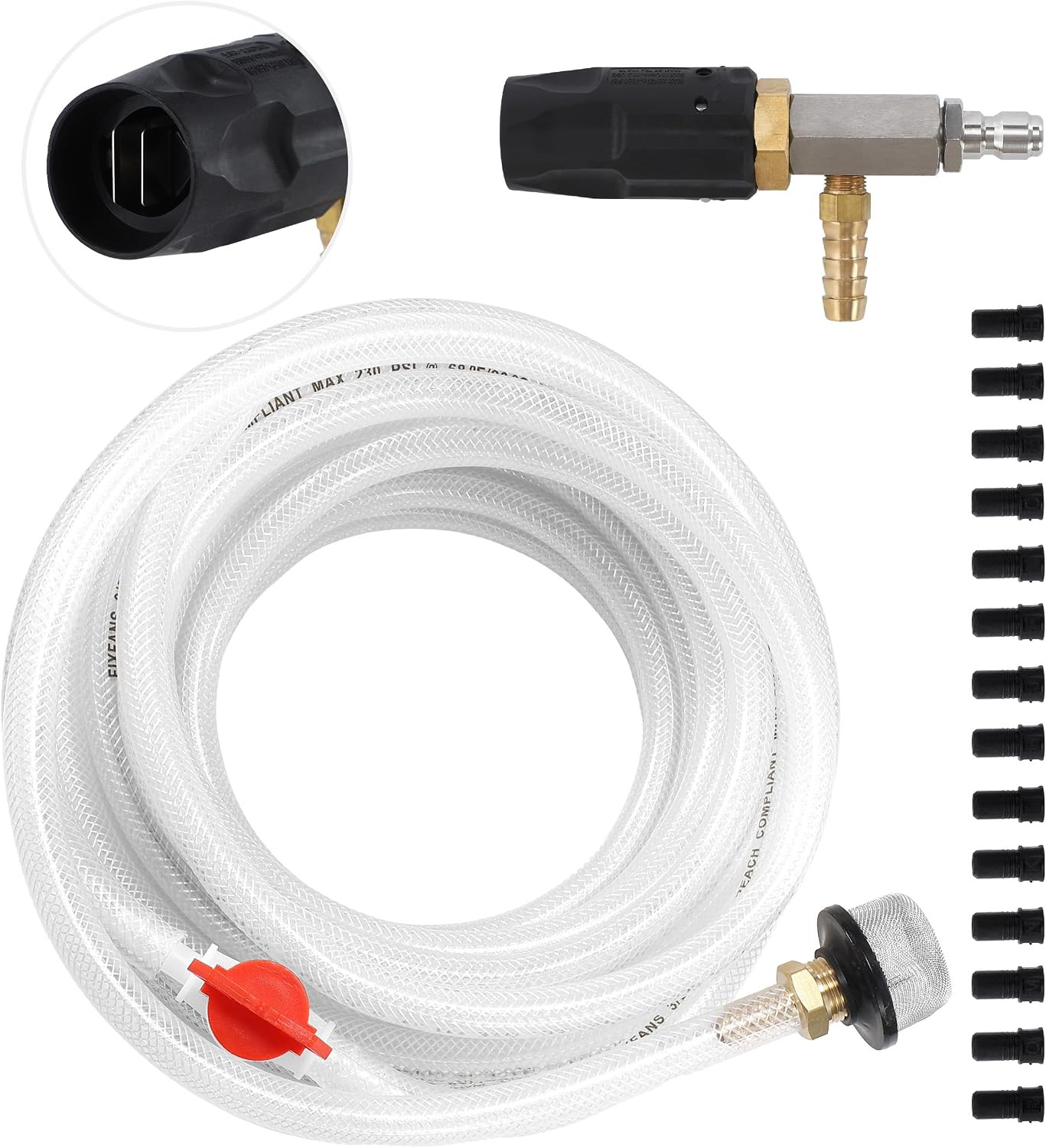 Adjustable Pressure Washer Long Range Nozzle 4-4.5 GPM with 45 FT Braid Hose, Do