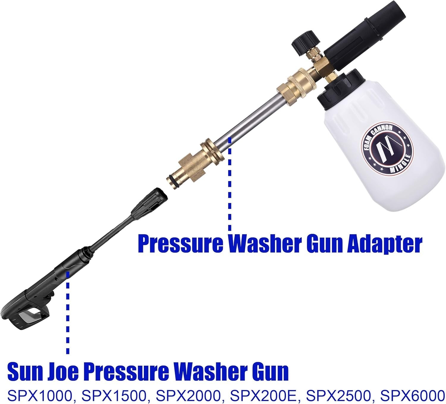 High Pressure Foam Cannon 5.3 GPM Flow Rate Ideal for Car and Motorcycle Washing