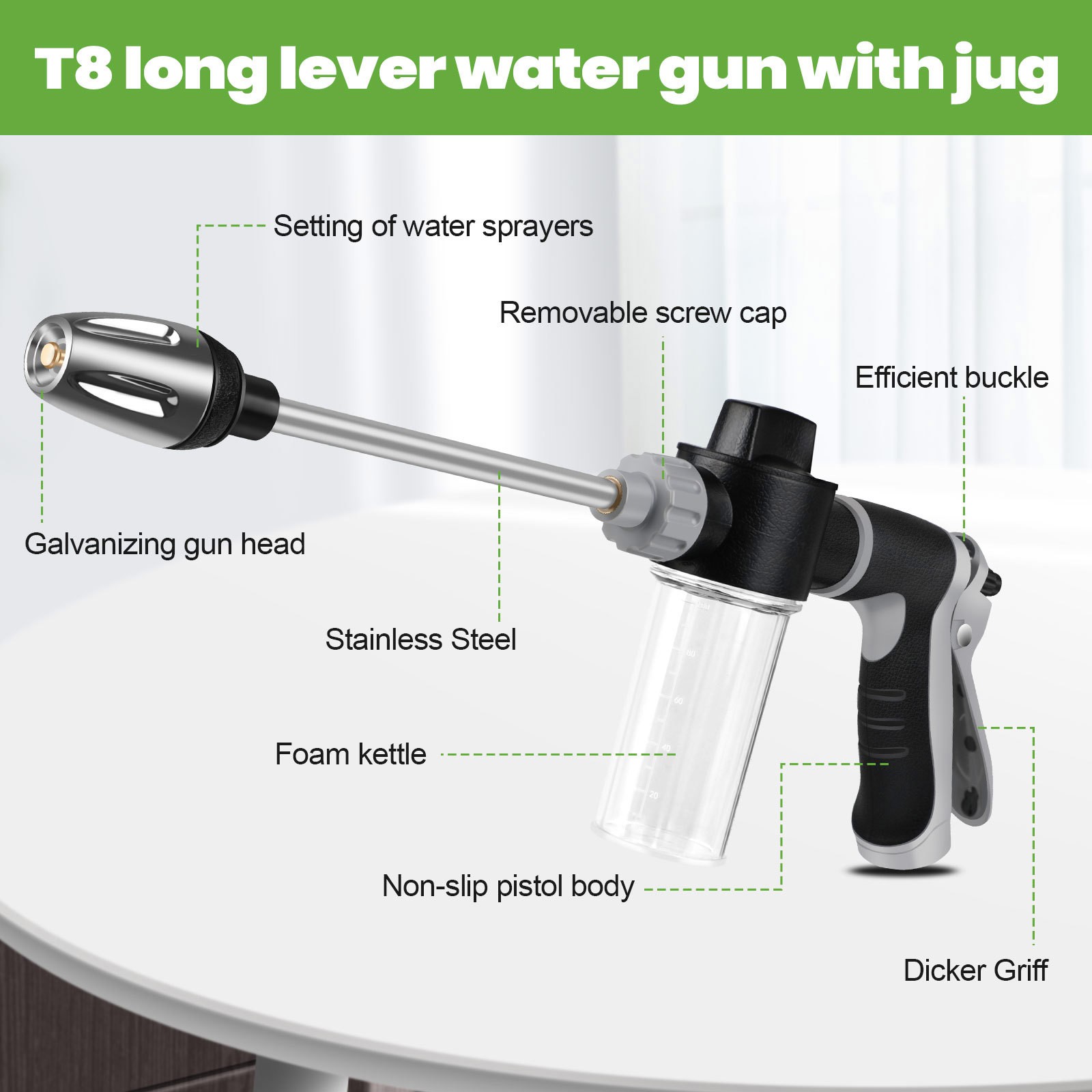 Car High Pressure Power Trigger Gun Spray Hose Nozzle Pipe Garden Hose Tool