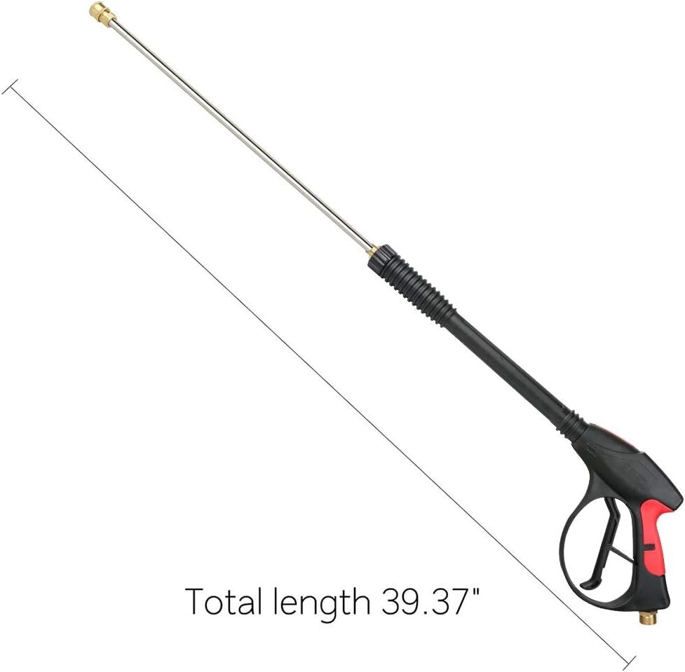 4000 PSI Pressure Washer Gun with 19″ Extension Wand and 5 Quick Connect Nozzles