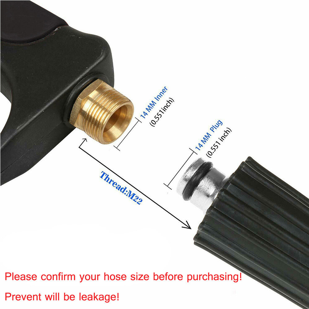 30/66 FT x 1/4 Inch 3200 MAX PSI Pressure Washer Replacement Hose – M22 14MM