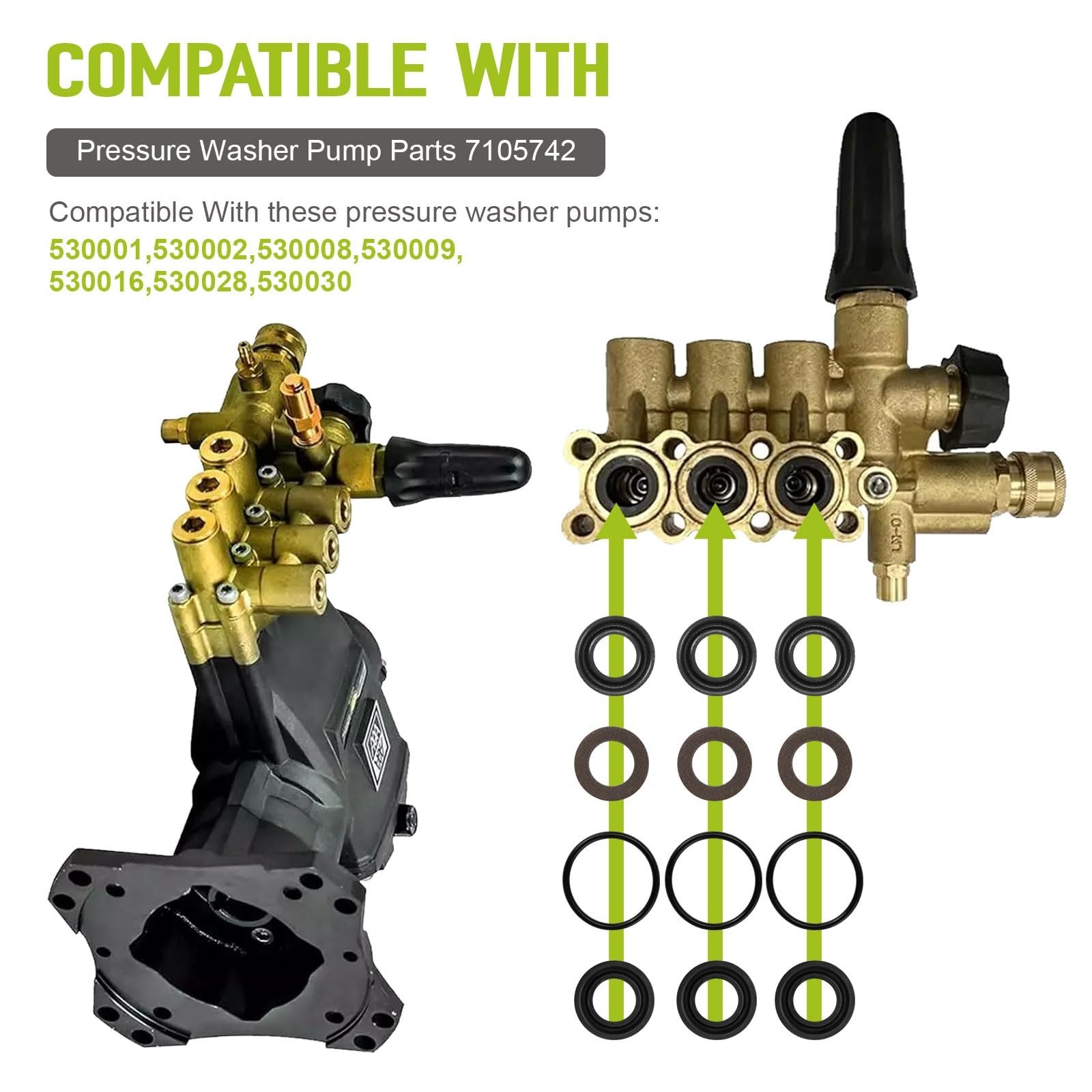 Pressure Washer Pump Seal Kit – Low/High Pressure O-Rings & Washers 12MM Parts