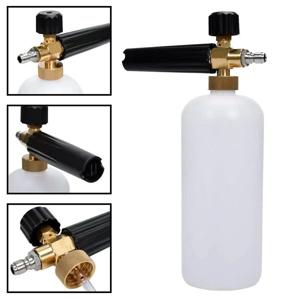 1/4″ Quick Release Snow Foam Lance Cannon Gun with 5 Nozzles Kit 1000ML Bottle