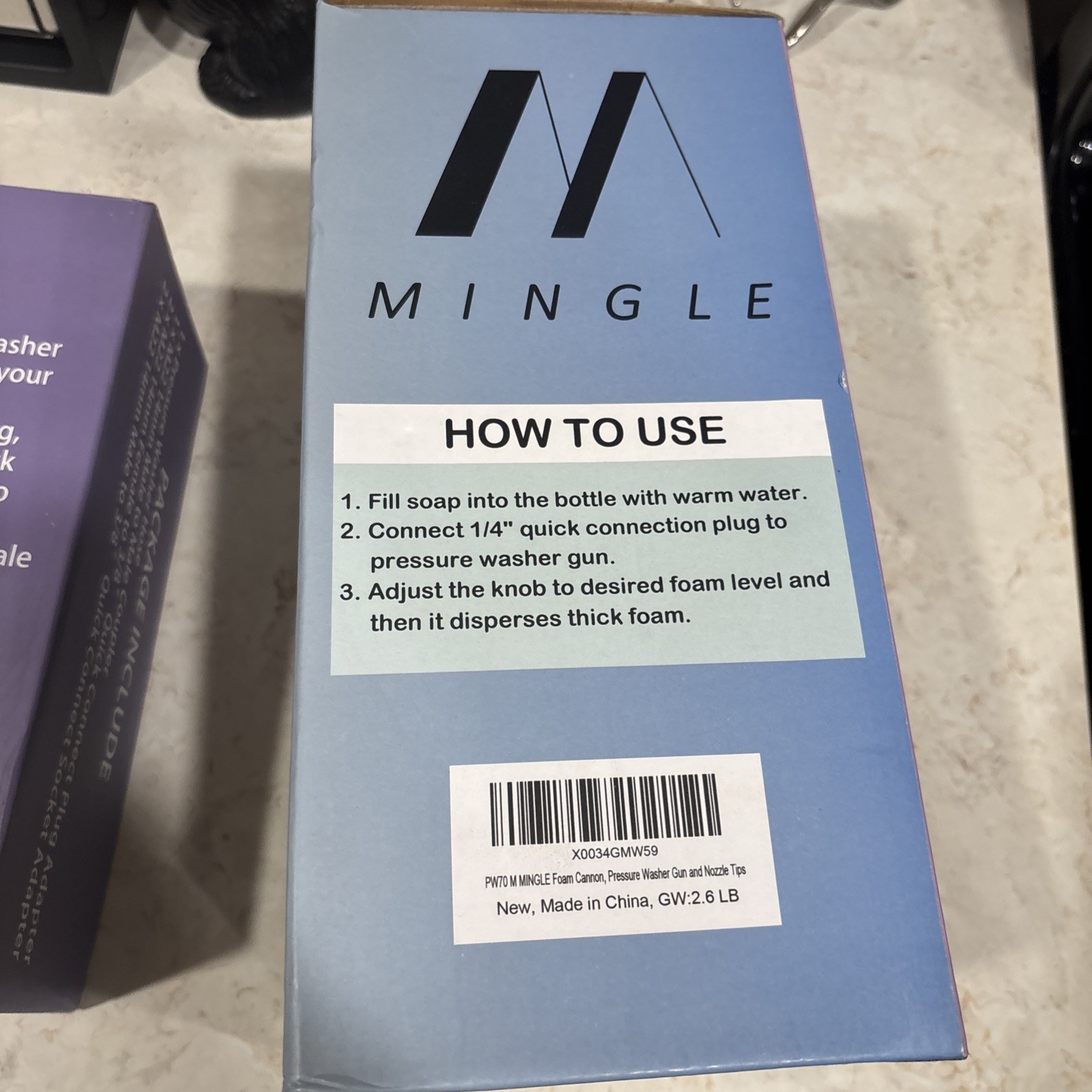 Mingle Pressure washer gun with foam cannon and pressure washer hose