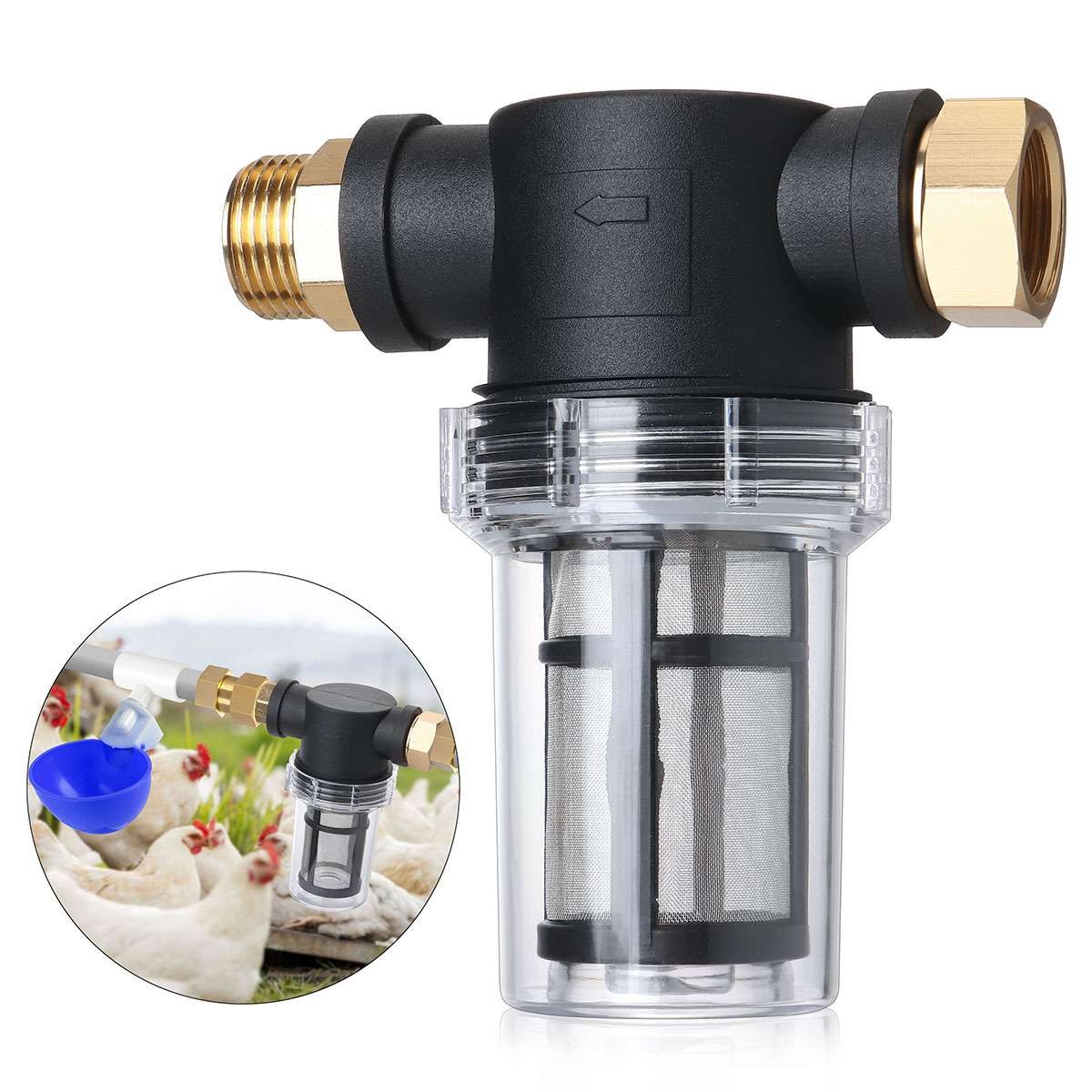 Garden Hose Inlet Filter Inline Water Pressure Washer Sediment Filter D7P8 3/4″
