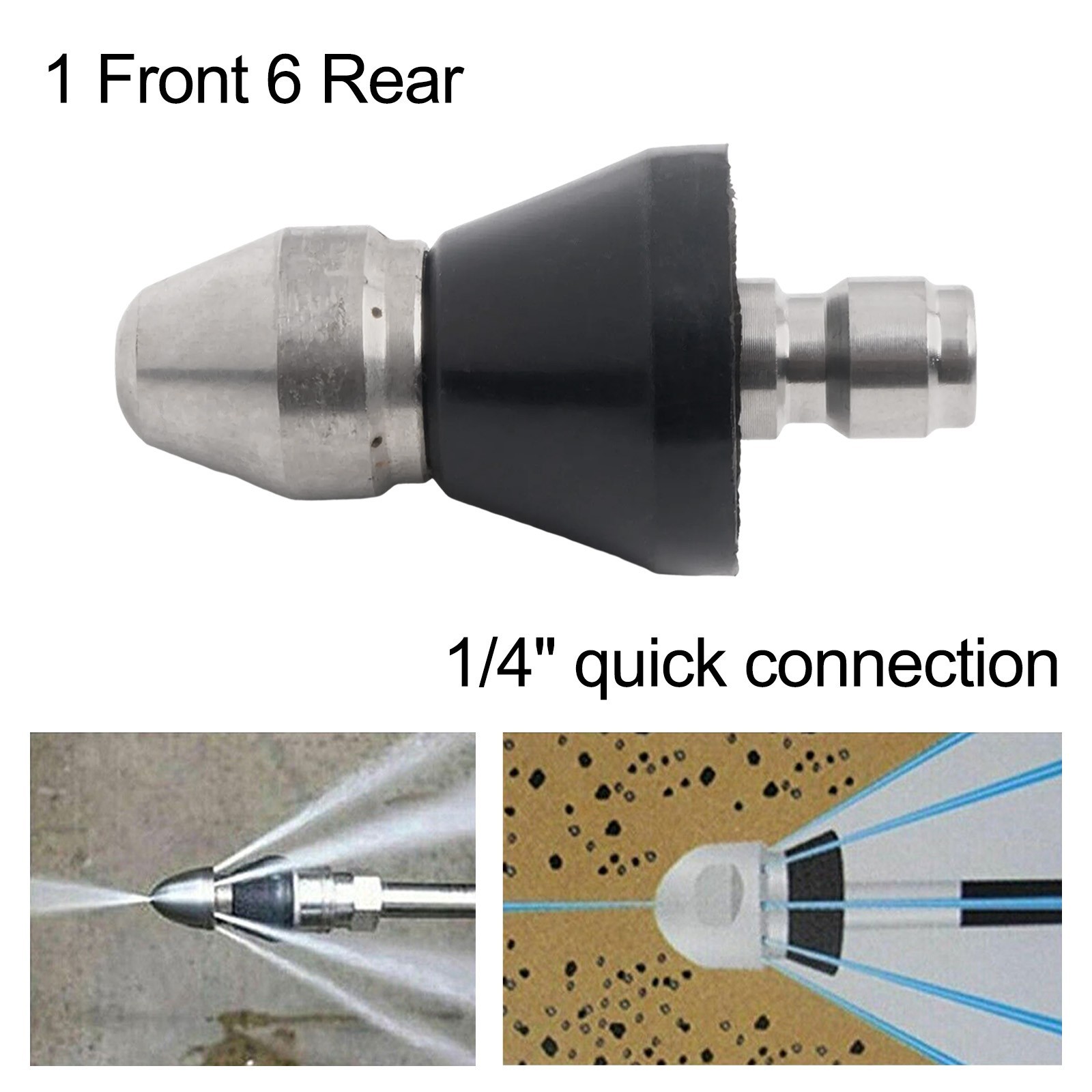 Stainless Steel 2 Point Short Pointed Front 6 Hole Highpressure Nozzle