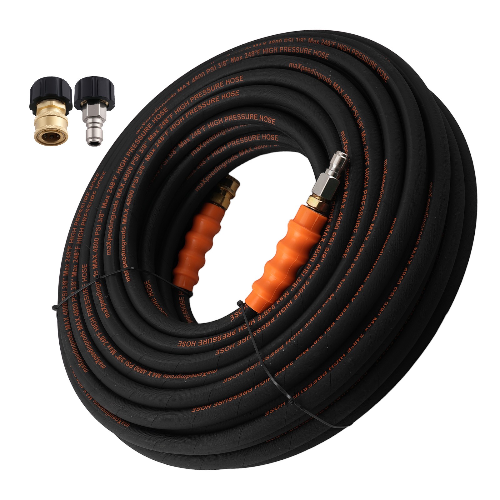 125FT Flexible Steel Wire Braided Pressure Washer Hose 3/8″ 4800PSI for Simpson