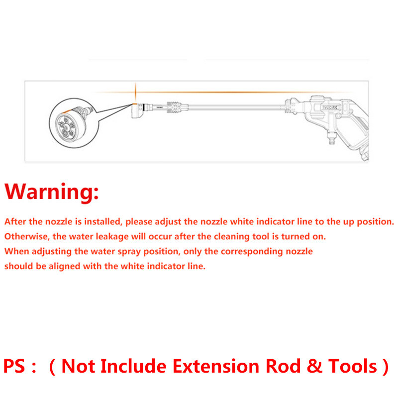 5-in-1 fits WORX Adjustable Nozzle for Hydroshot WG629E WG630/644 Cleaning Tools